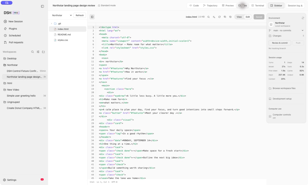 DSH PRO — File editor