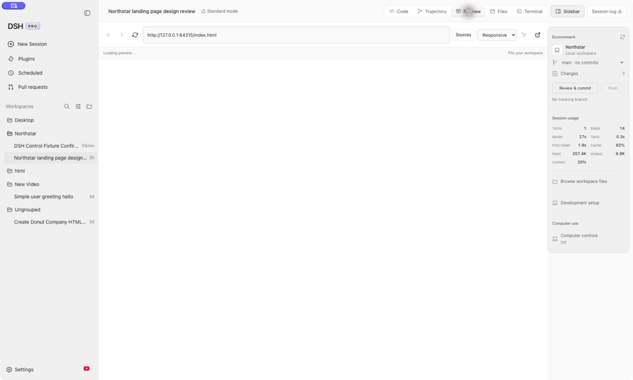 DSH PRO — Browser preview